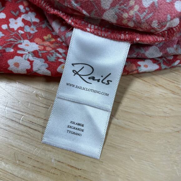 Rails NWT Anika Mini Dress Red Ditsy Floral Size 2X Lightweight Pullover V-Neck - Picture 10 of 13